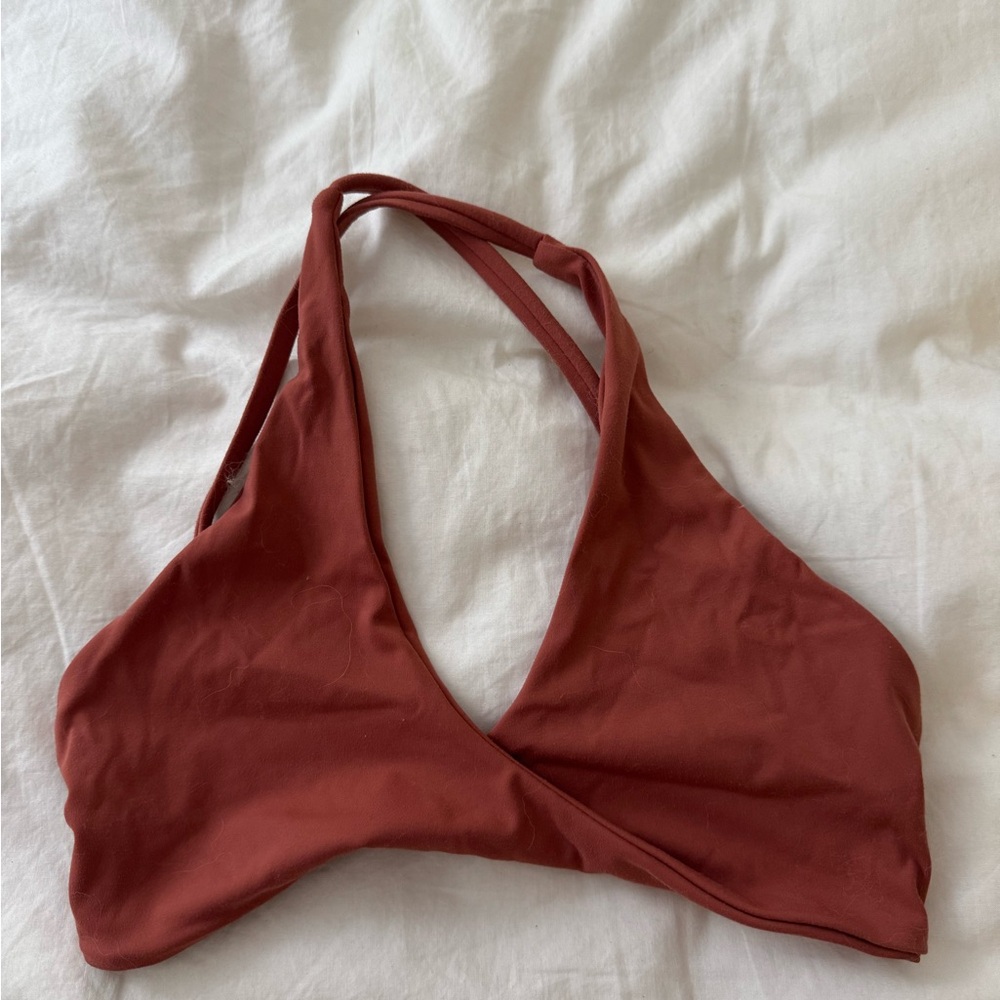 Rust Red Halter Sports Bra